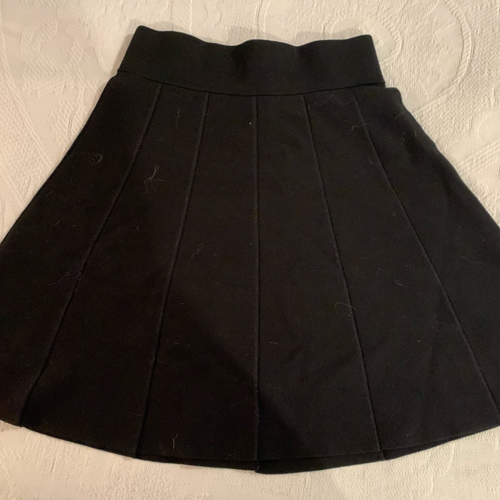 Ann Taylor Pleated Black Swing Skirt